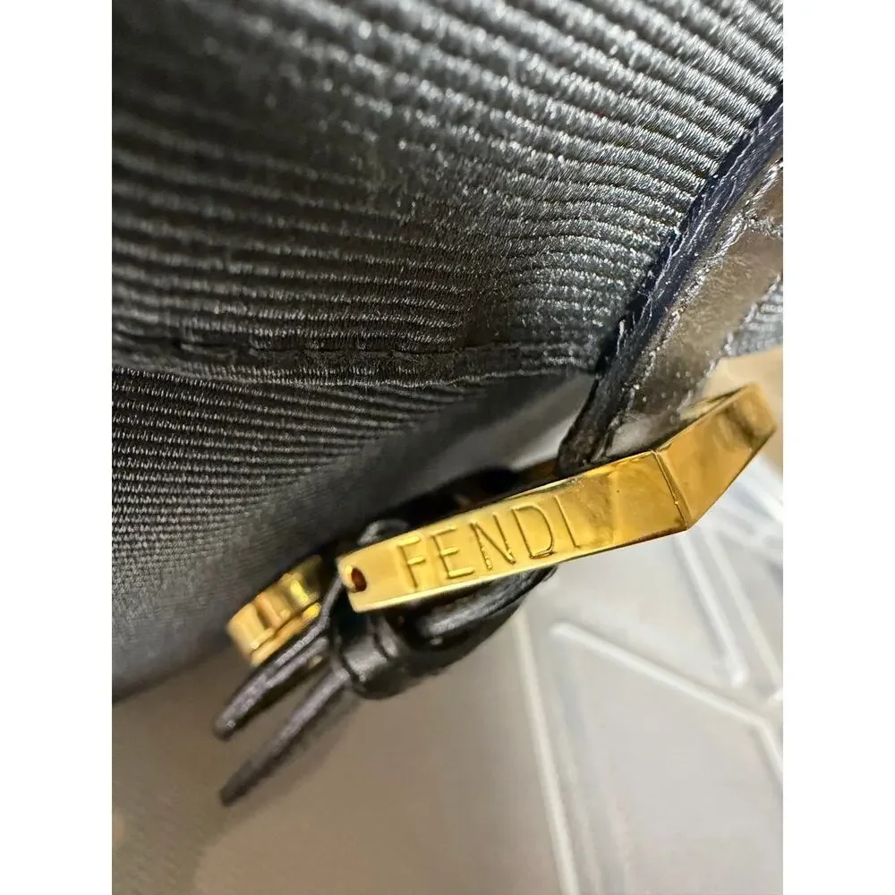 Fendi Messenger Bag AUTHENTIC Black Shoulder Crossbody Nylon EXCELLENT Condit
